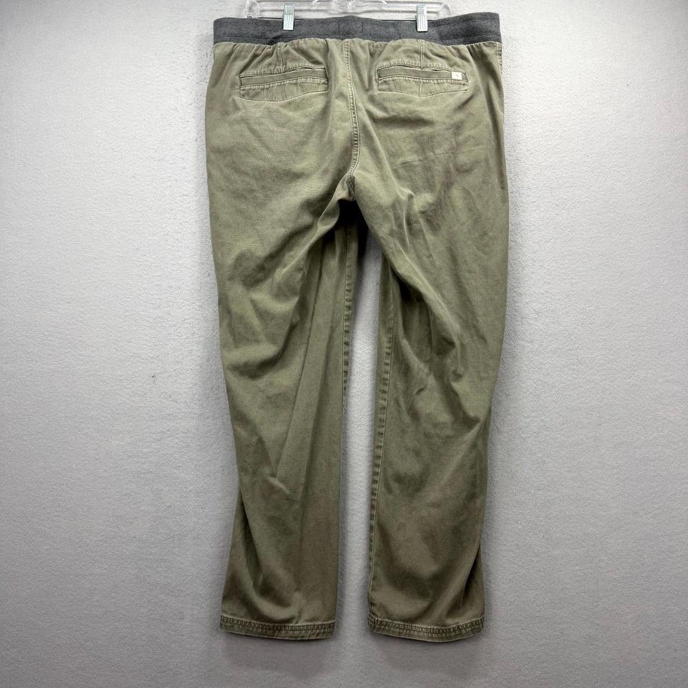 UpWest Canvas Pants Mens Large Fits 38x28* Green Stretch Ribbed Waist Drawstring - Picture 4 of 13
